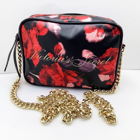 {Victoria’s Secret} Red Rose Pattern Cross Body - Picture 1 of 9